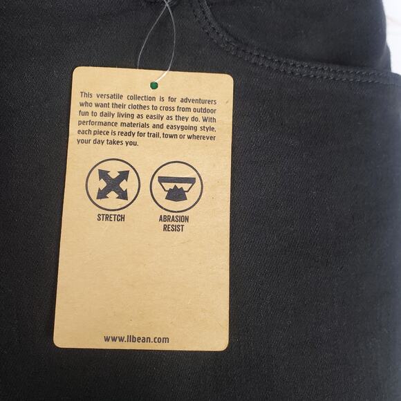 NEW LL Bean Flannel Lined Jeans Perfect Stretch Straight Leg Womens 16 Black - Picture 8 of 13